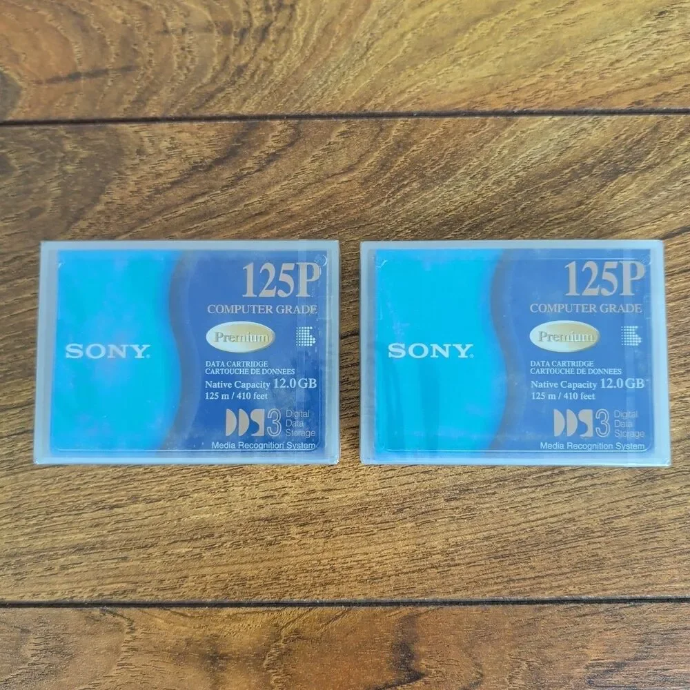 2 x SONY DDS-3 DGD 125P 12/24 GB Premium DDS Data Cartridges / New Sealed